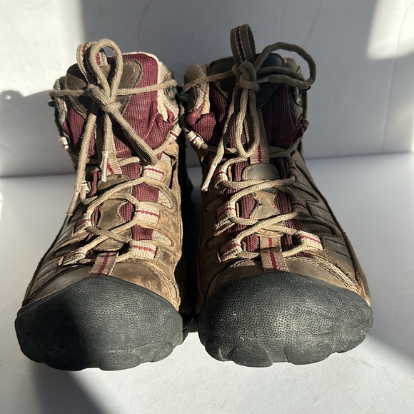 Keen Targhee II Mid Hiking Boots In Brown-burgundy-Sz 9 - Picture 5 of 15